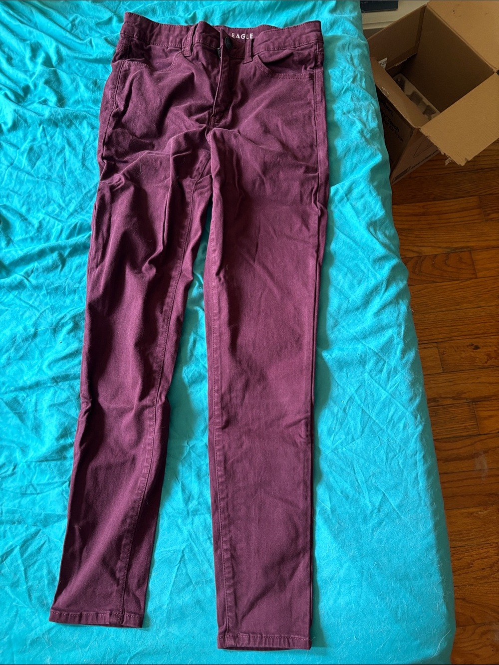 American Eagle Outfitters burgundy jeggings
